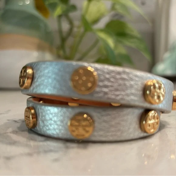 Tory Burch Metallic Leather Bracelet - Picture 2 of 3